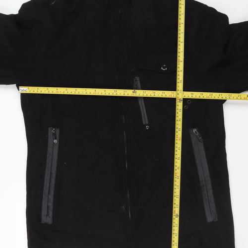 Brave Soul Men's Black Hooded Soft Shell Jacket Size L Regular Fit