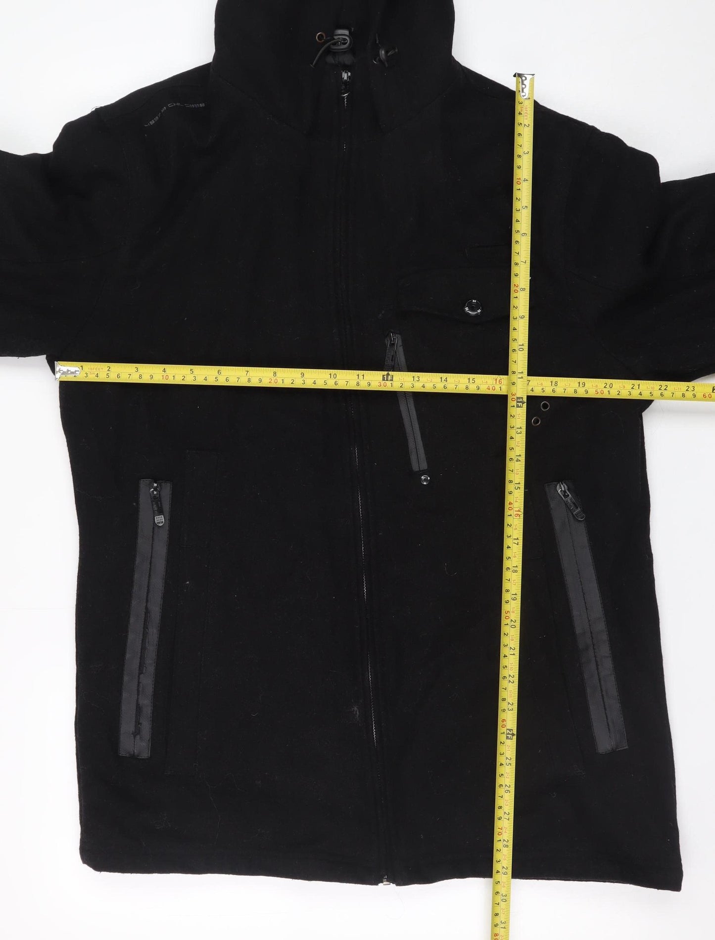 Brave Soul Men's Black Hooded Soft Shell Jacket Size L Regular Fit