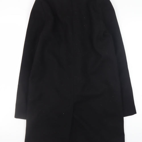 River Island Women’s Black Wool Blend Long Overcoat Size 6