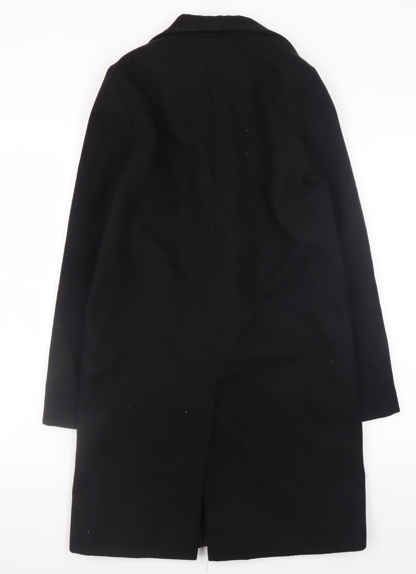 River Island Women’s Black Wool Blend Long Overcoat Size 6