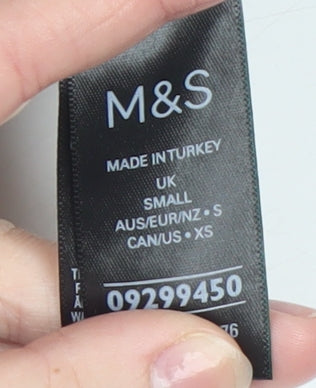 Marks and Spencer Women's Black Beaded Cable Knit Short Sleeve Jumper Size S