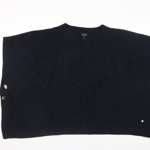 Armani Jeans Women's Black Wool Blend Cape Jumper L