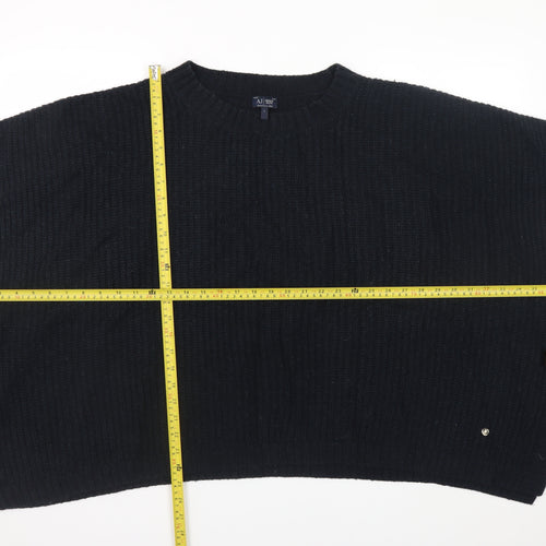Armani Jeans Women's Black Wool Blend Cape Jumper L