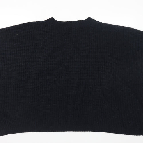 Armani Jeans Women's Black Wool Blend Cape Jumper L