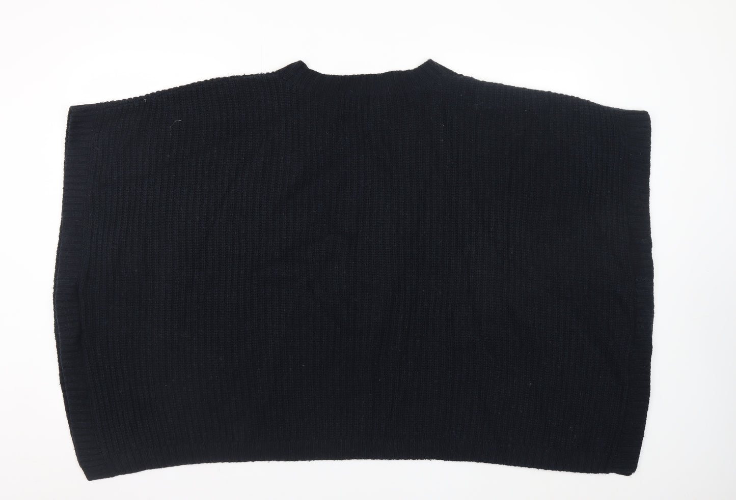 Armani Jeans Women's Black Wool Blend Cape Jumper L
