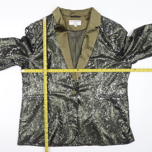 Helene Berman Women’s Green Sequin Blazer Jacket Size 20