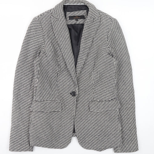 Next Women’s Black Herringbone Classic Blazer Size 6