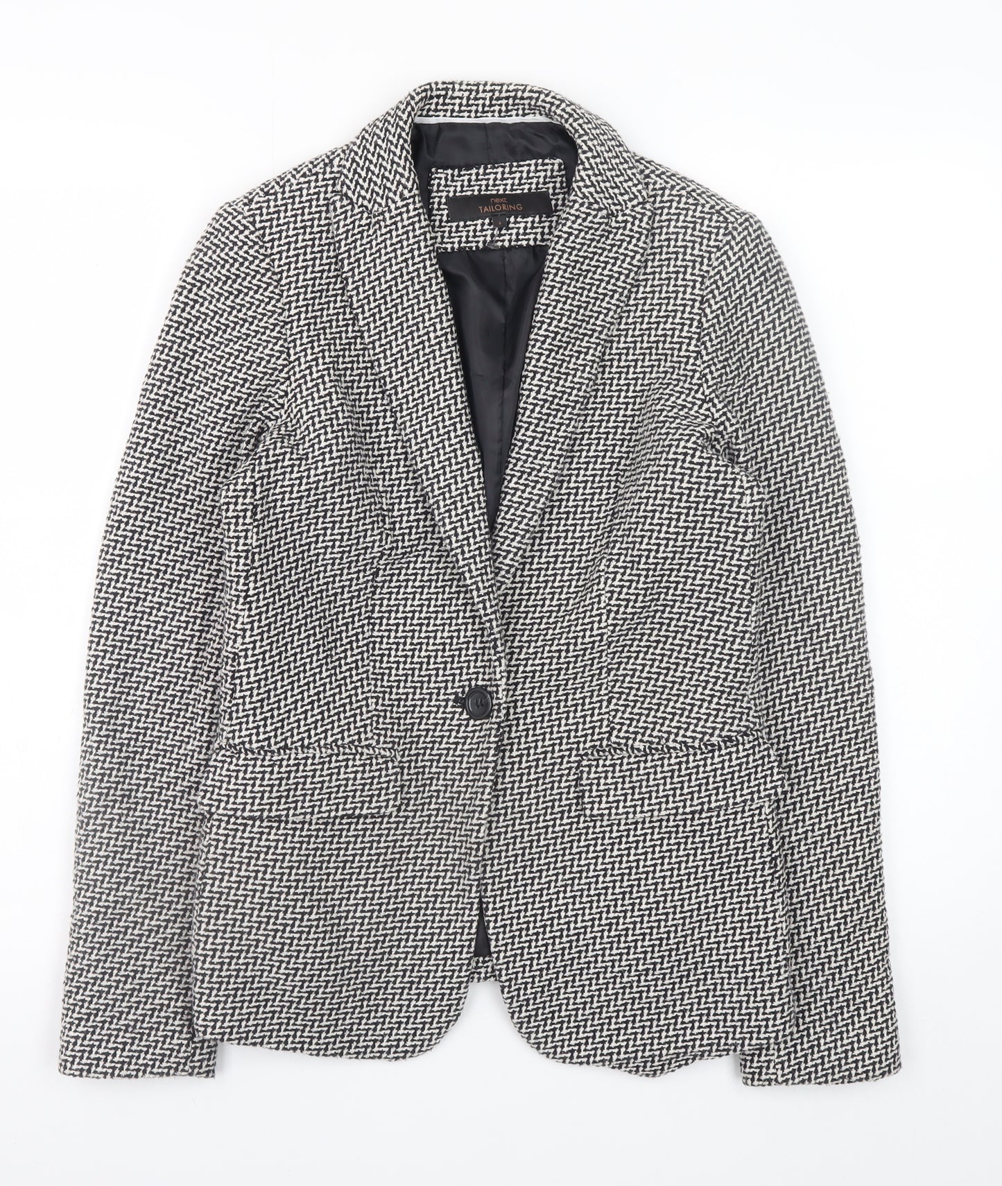 Next Women’s Black Herringbone Classic Blazer Size 6
