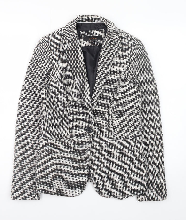 Next Women’s Black Herringbone Classic Blazer Size 6
