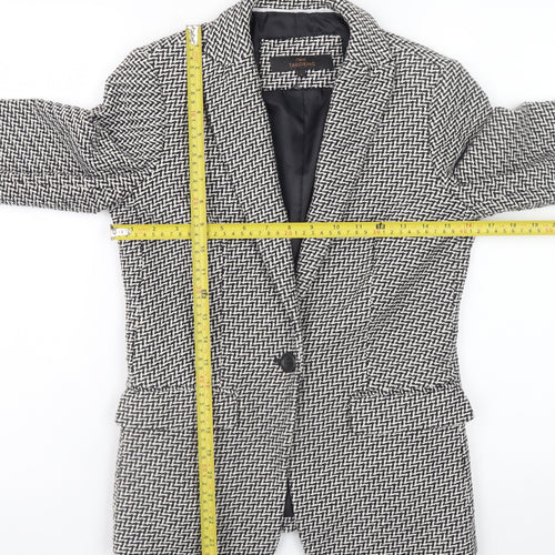 Next Women’s Black Herringbone Classic Blazer Size 6