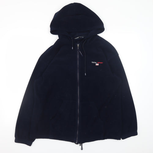St. Bernard Womens Navy Full Zip Fleece Hoodie Size 14-16
