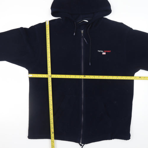 St. Bernard Womens Navy Full Zip Fleece Hoodie Size 14-16