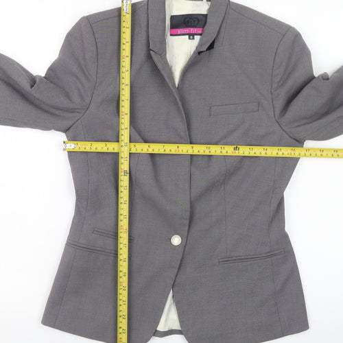 Next Womens Grey Slim Fit Blazer Jacket Size 8 Workwear