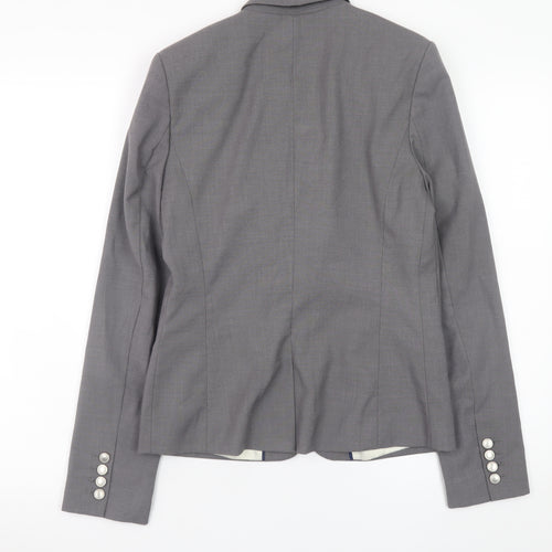 Next Womens Grey Slim Fit Blazer Jacket Size 8 Workwear