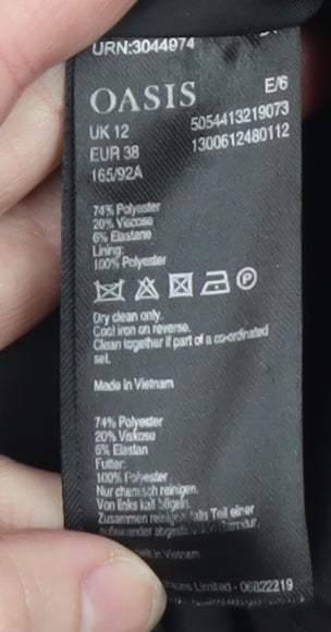 Oasis Womens Black Blazer Jacket Size 12 Formal Workwear