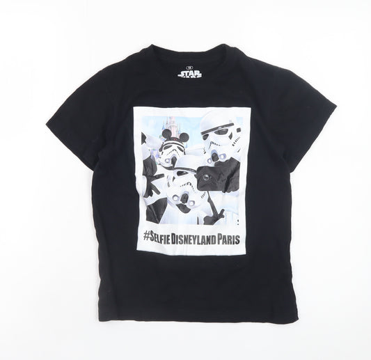 Star Wars Boys Black Short Sleeve T-Shirt Age 10 Disneyland Paris Graphic