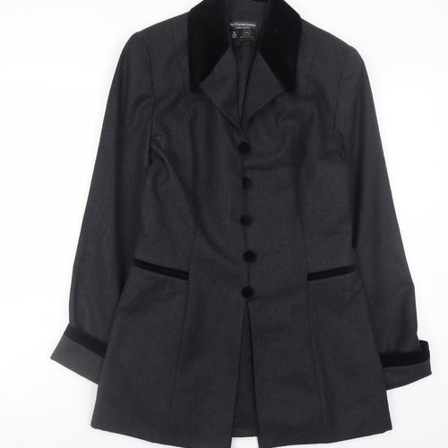 The J. Peterman Company Women’s Grey Wool Blazer Size 12 Formal Jacket