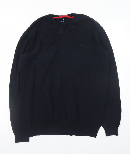 Kangol Men’s Black 2XL V-Neck Cotton Pullover Jumper