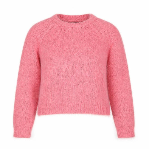 Topshop Women’s Pink Fuzzy Knit Crew Neck Jumper Size 10