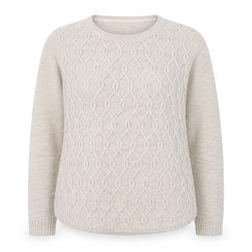 Marks and Spencer Women Beige Cable Knit Cotton Jumper Size 12