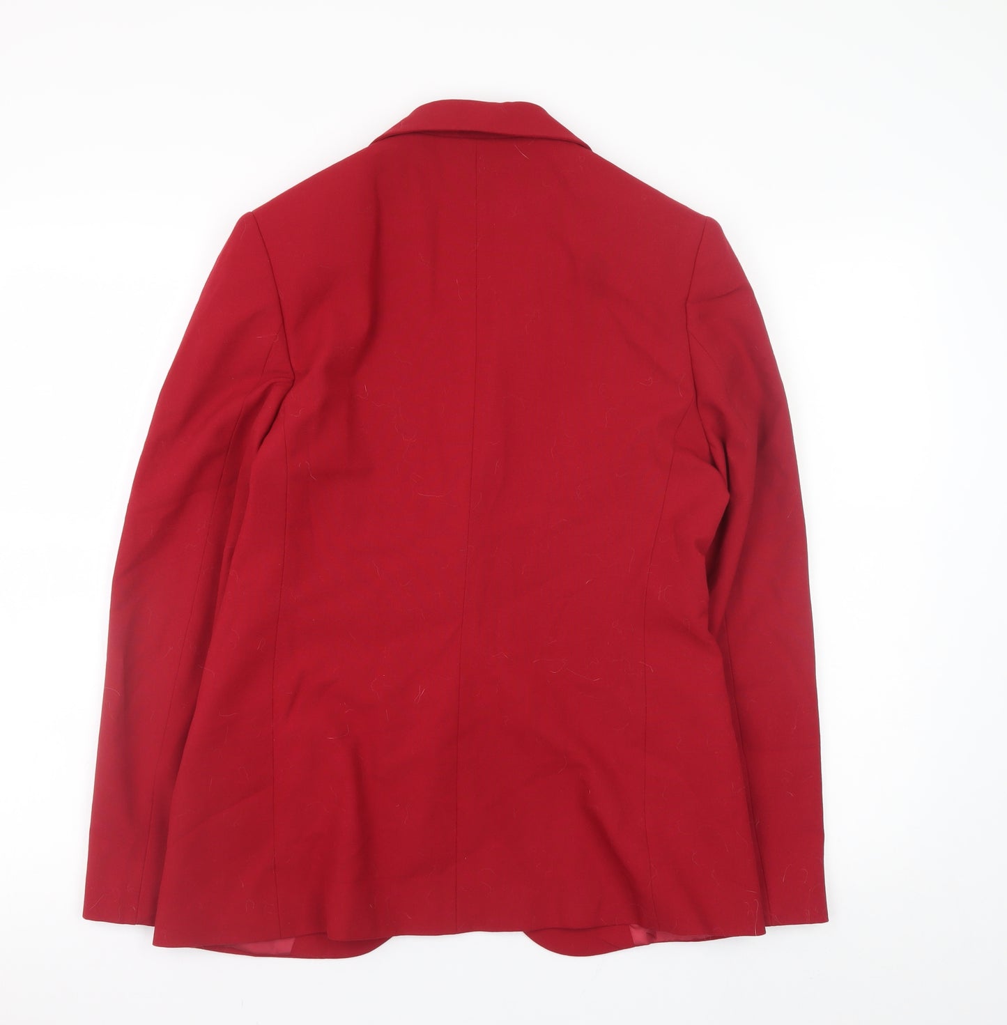 Next Women Red Blazer Jacket Size 12 Regular Lined Single Button