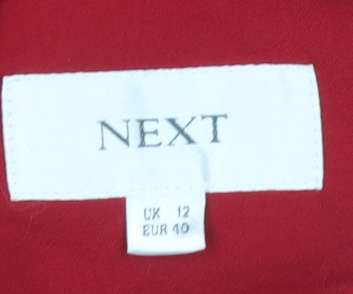Next Women Red Blazer Jacket Size 12 Regular Lined Single Button