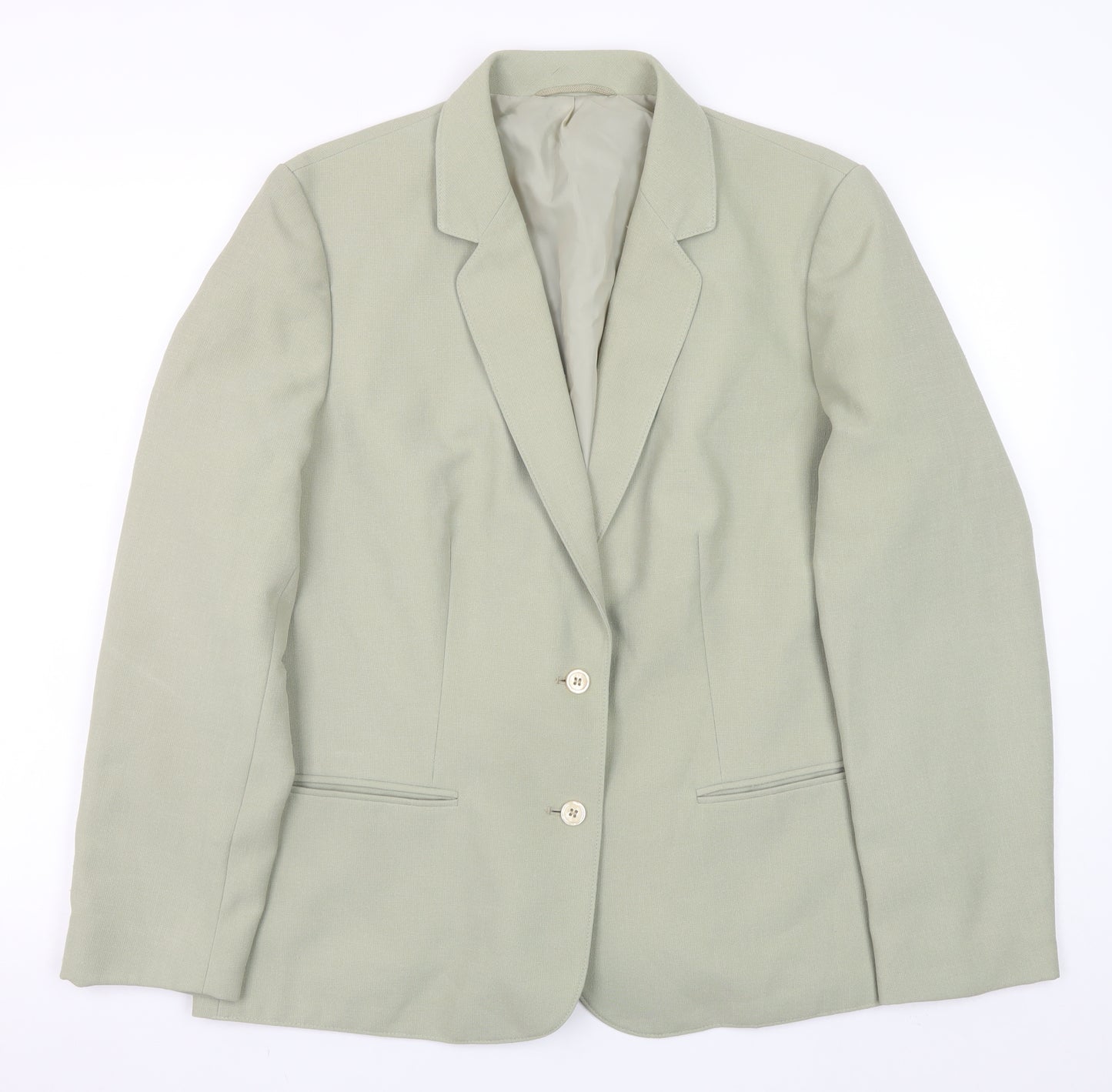 Marks and Spencer Women Green Blazer Size 18 Classic Two Button Jacket