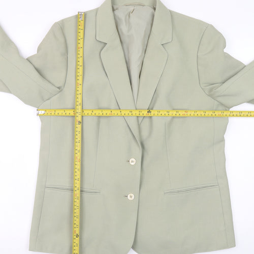 Marks and Spencer Women Green Blazer Size 18 Classic Two Button Jacket