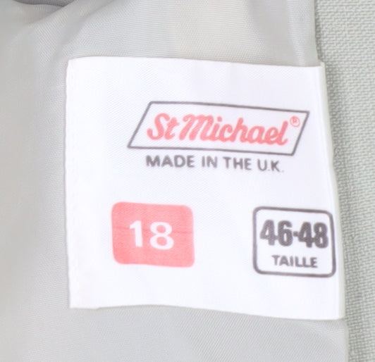 Marks and Spencer Women Green Blazer Size 18 Classic Two Button Jacket