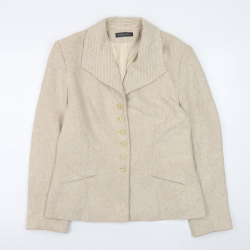 Alex & Co Womens Beige Wool Blend Classic Blazer UK 14