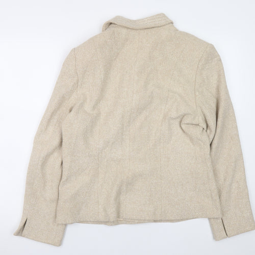 Alex & Co Womens Beige Wool Blend Classic Blazer UK 14
