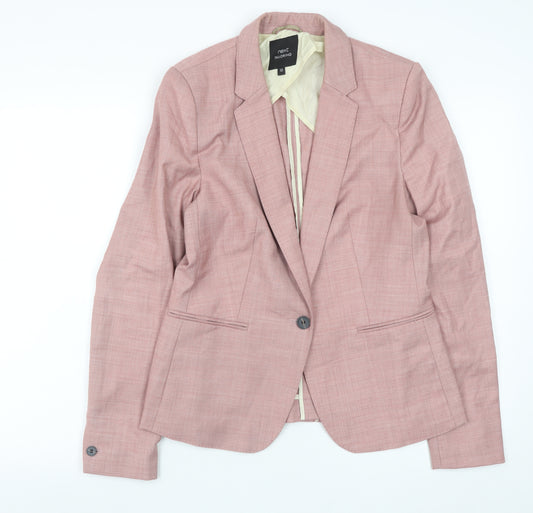 Next Women Pink Tailored Blazer Size 10 Classic Workwear Jacket