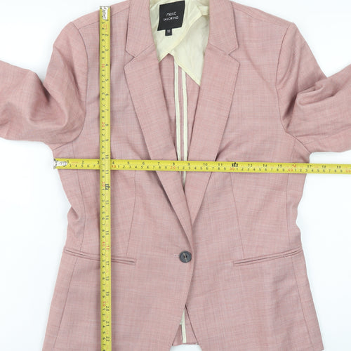 Next Women Pink Tailored Blazer Size 10 Classic Workwear Jacket