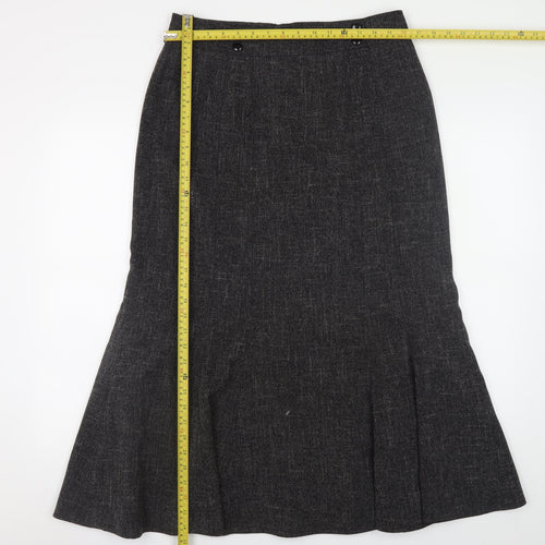 Viyella Women's Grey Midi Trumpet Skirt Size 12 Polyester Blend
