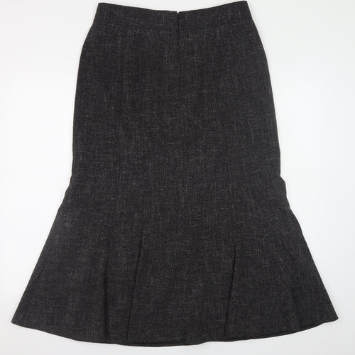 Viyella Women's Grey Midi Trumpet Skirt Size 12 Polyester Blend