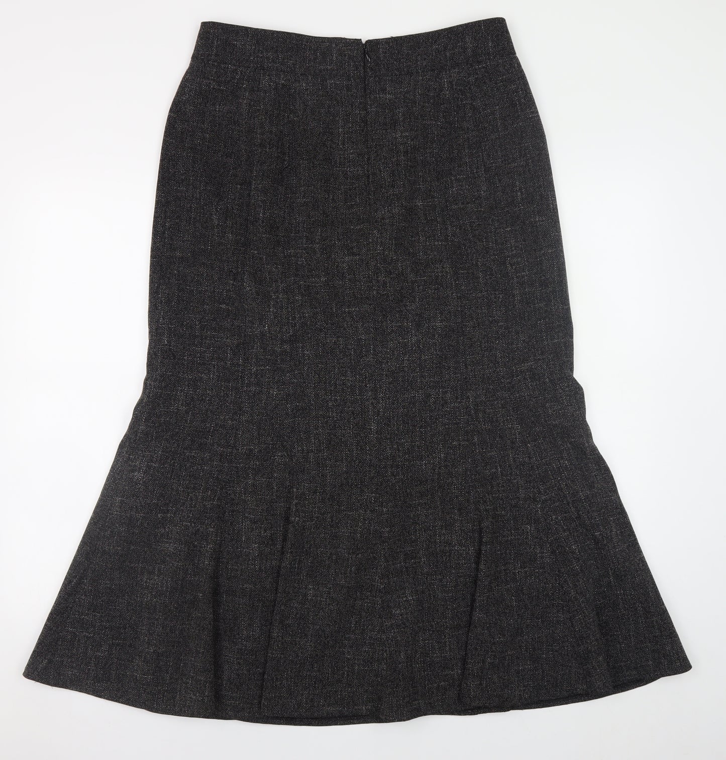 Viyella Women's Grey Midi Trumpet Skirt Size 12 Polyester Blend
