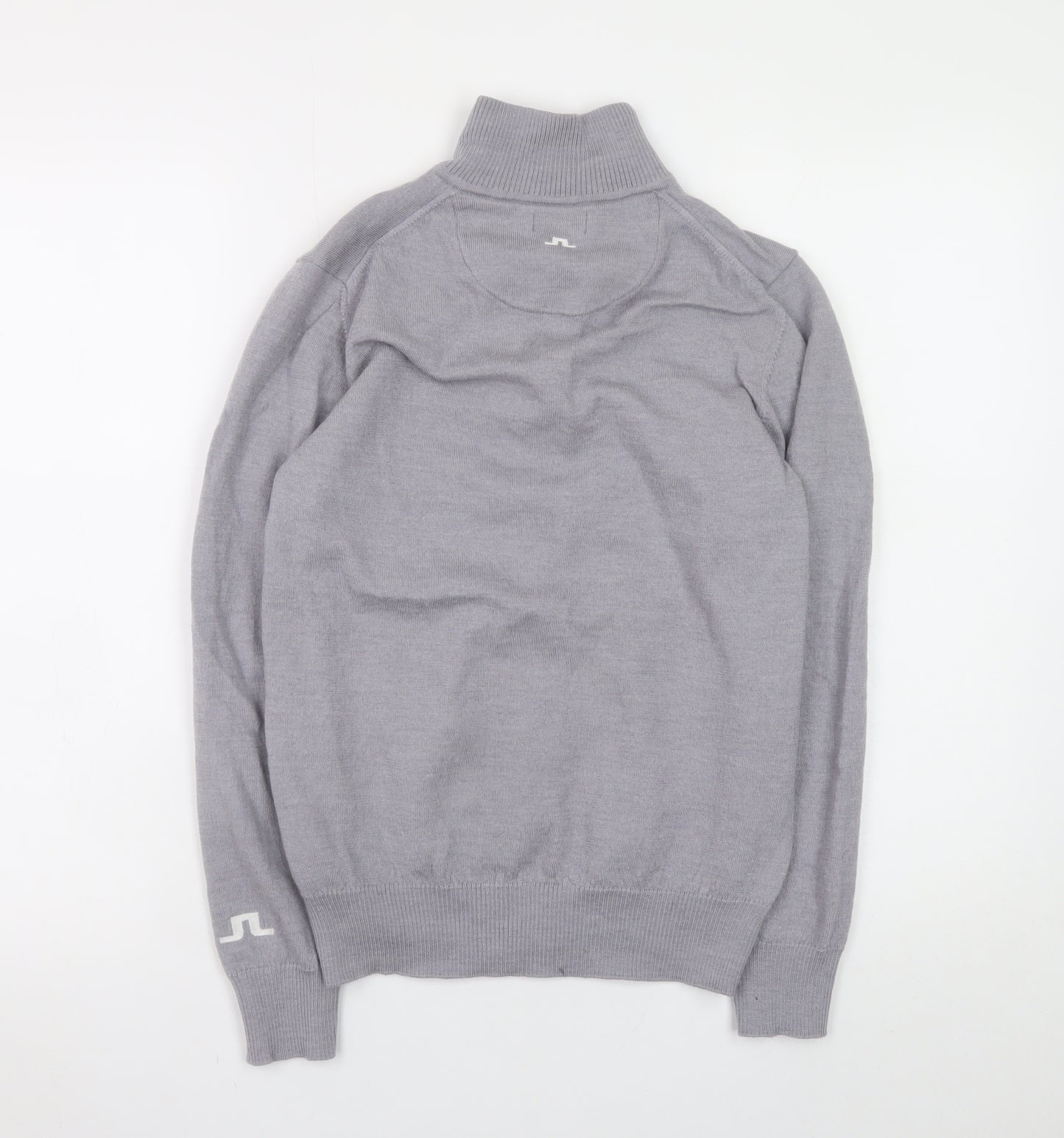 J.Lindeberg Boys Grey 1/2 Zip Merino Wool Pullover Sweater L