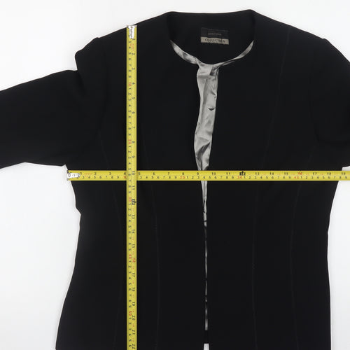 Principles Women Black Size 14 Collarless Lined Blazer Jacket