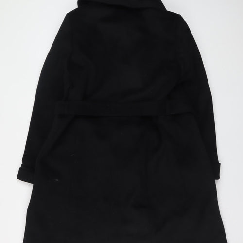 Marks and Spencer Womens Black Wool Blend Belted Trench Coat Size 12