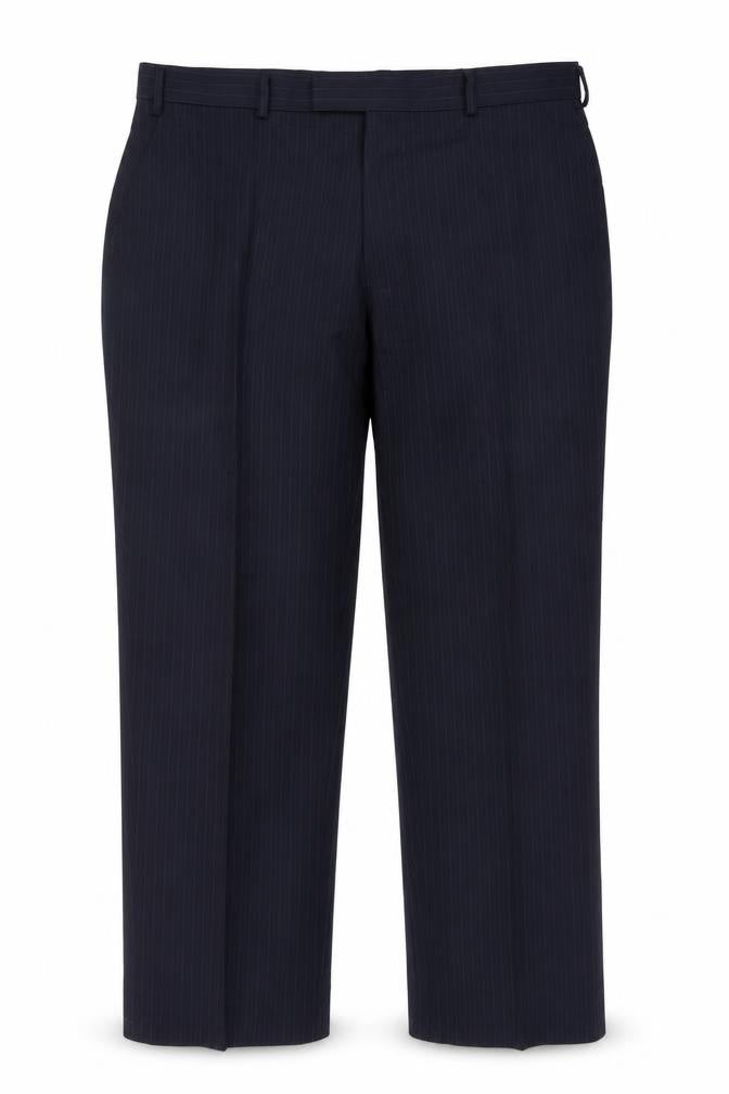Jaeger Men's Navy Pinstripe Wool Dress Trousers 38S Regular Fit
