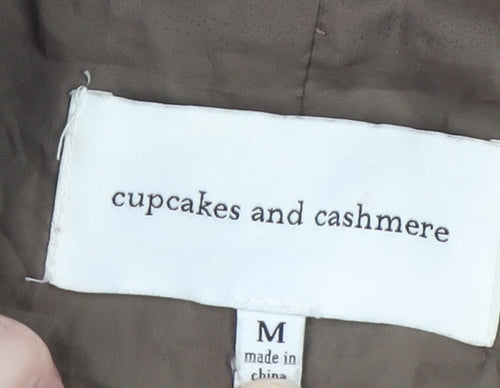 Cupcakes and Cashmere Women's Brown Leopard Long Wool Coat M