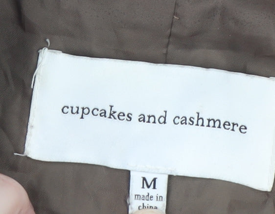 Cupcakes and Cashmere Women's Brown Leopard Long Wool Coat M