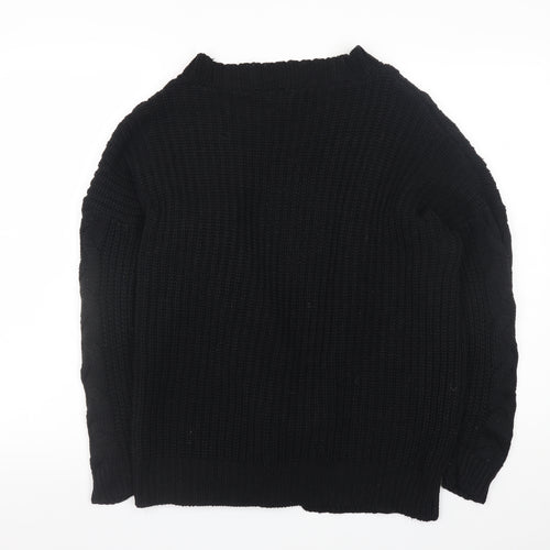 Boohoo Women’s Black Cable Knit Open Front Cardigan S