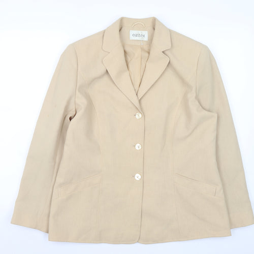Eastex Women Beige Wool Blend Classic Blazer UK 14