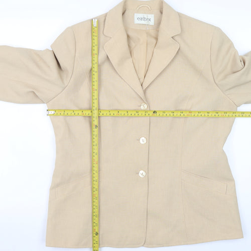 Eastex Women Beige Wool Blend Classic Blazer UK 14