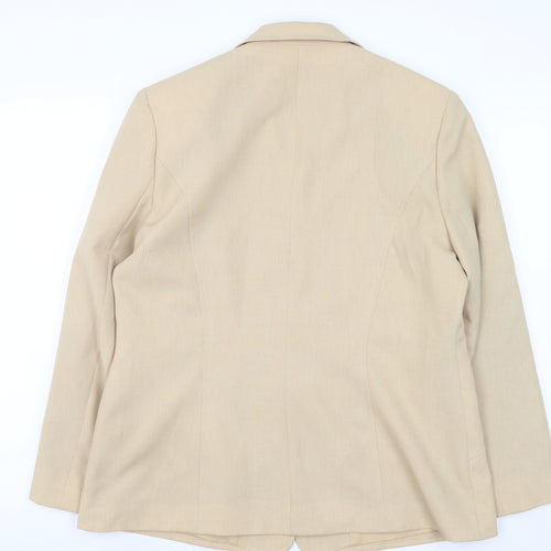 Eastex Women Beige Wool Blend Classic Blazer UK 14