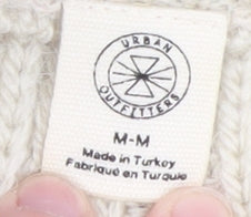 Urban Outfitters Women Ivory Chunky Knit Half Zip Jumper Size M