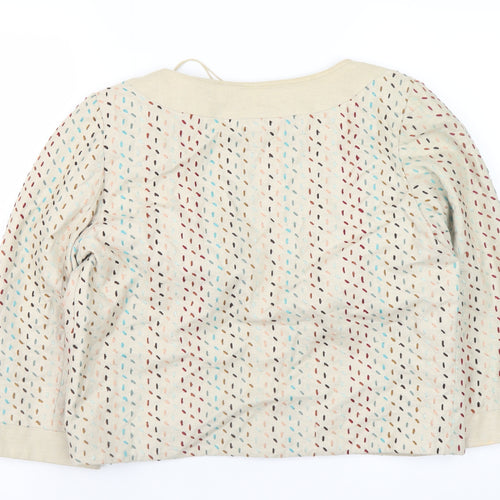 Marks and Spencer Womens Beige Linen Blend 3/4 Sleeve Jacket UK 12