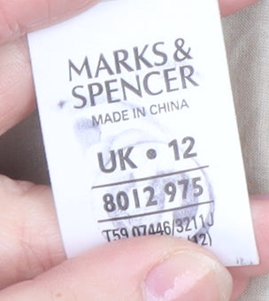 Marks and Spencer Womens Beige Linen Blend 3/4 Sleeve Jacket UK 12