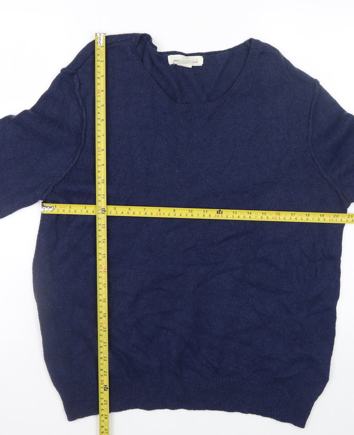 L.O.G.G. Women’s Blue Crew Neck Cotton Blend Pullover Jumper Size 16